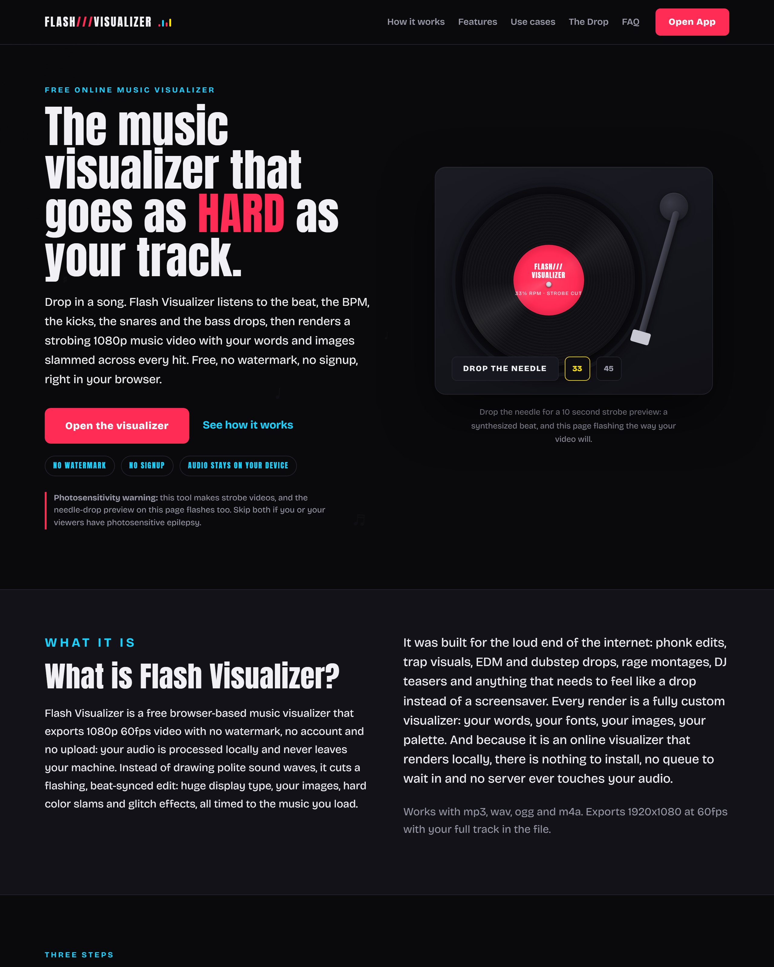 Flash Visualizer website