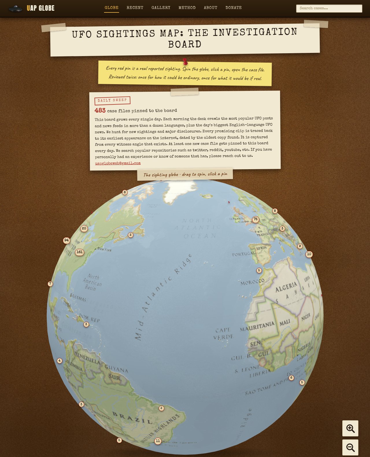 UAP Globe website